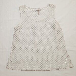 Laundry by Shelli Segal Sleeveless Crochet Top White Size Large